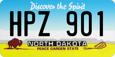 ND license plate HPZ901