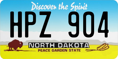 ND license plate HPZ904