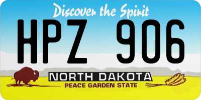 ND license plate HPZ906