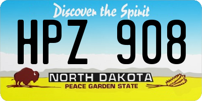 ND license plate HPZ908