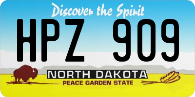 ND license plate HPZ909