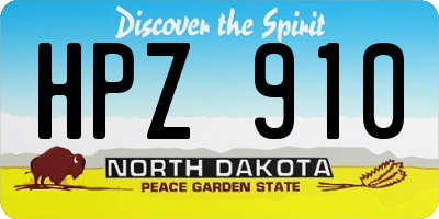 ND license plate HPZ910