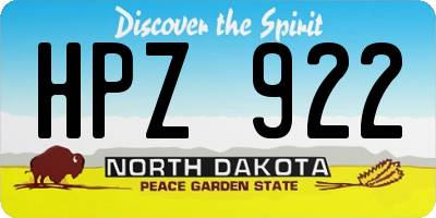 ND license plate HPZ922