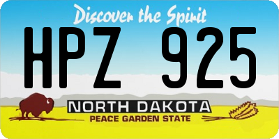 ND license plate HPZ925