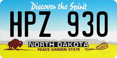 ND license plate HPZ930