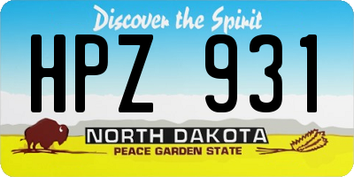 ND license plate HPZ931