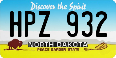 ND license plate HPZ932