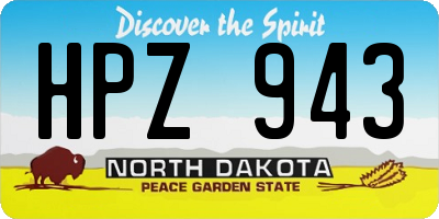ND license plate HPZ943
