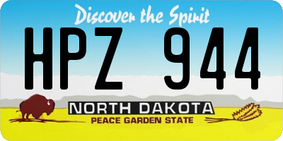 ND license plate HPZ944