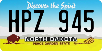 ND license plate HPZ945