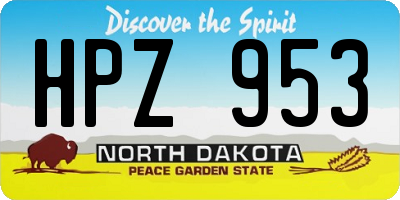 ND license plate HPZ953