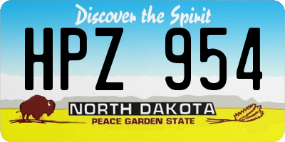 ND license plate HPZ954