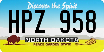 ND license plate HPZ958