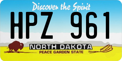 ND license plate HPZ961