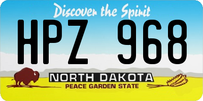 ND license plate HPZ968