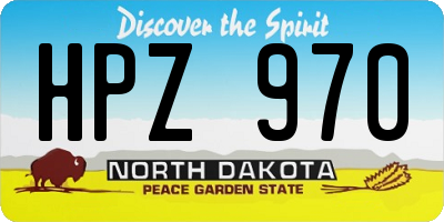ND license plate HPZ970