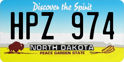 ND license plate HPZ974