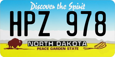 ND license plate HPZ978