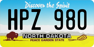 ND license plate HPZ980