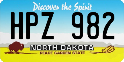 ND license plate HPZ982
