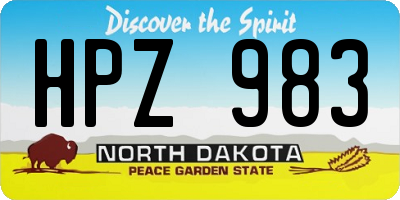 ND license plate HPZ983