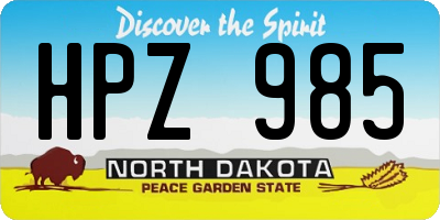ND license plate HPZ985