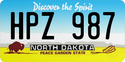 ND license plate HPZ987