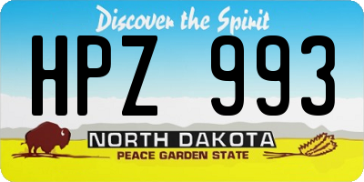 ND license plate HPZ993