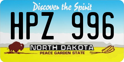 ND license plate HPZ996