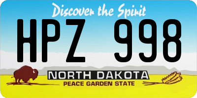 ND license plate HPZ998