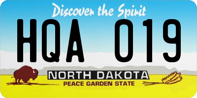 ND license plate HQA019