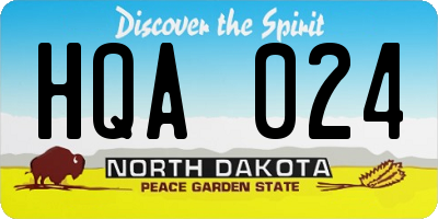 ND license plate HQA024