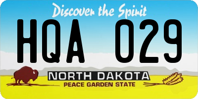ND license plate HQA029
