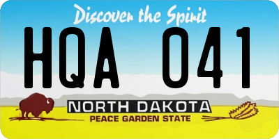 ND license plate HQA041