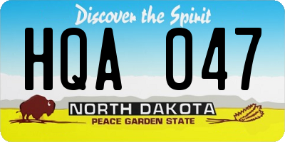 ND license plate HQA047