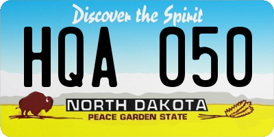 ND license plate HQA050