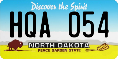 ND license plate HQA054