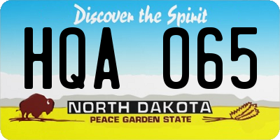 ND license plate HQA065