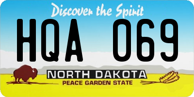 ND license plate HQA069