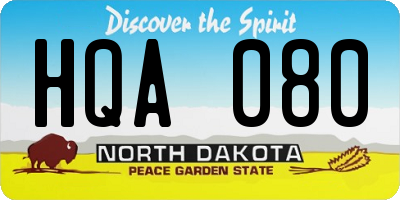 ND license plate HQA080