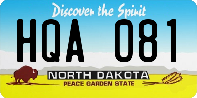 ND license plate HQA081