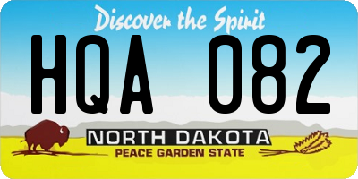 ND license plate HQA082