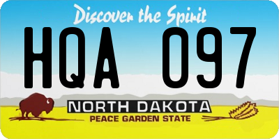 ND license plate HQA097