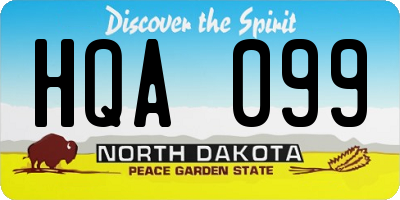ND license plate HQA099