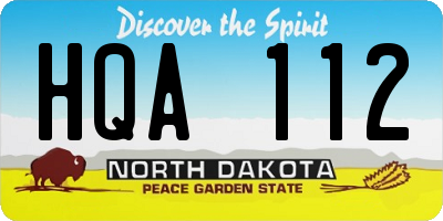 ND license plate HQA112