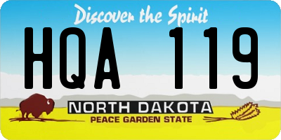 ND license plate HQA119