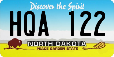 ND license plate HQA122