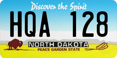 ND license plate HQA128