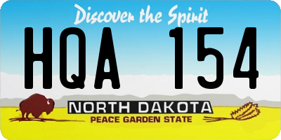 ND license plate HQA154