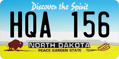 ND license plate HQA156